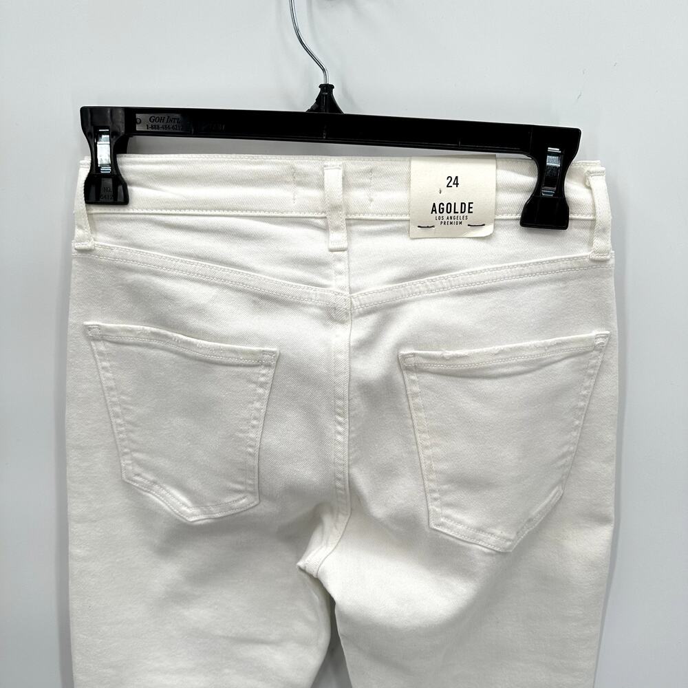 AGOLDE NWT Sophie High Rise Skinny White Denim Crop in Sanction // 00 (24) - Picture 11 of 12